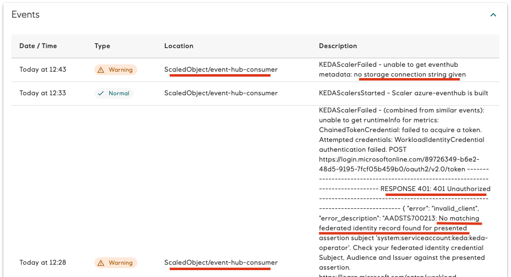Event Hub trigger error